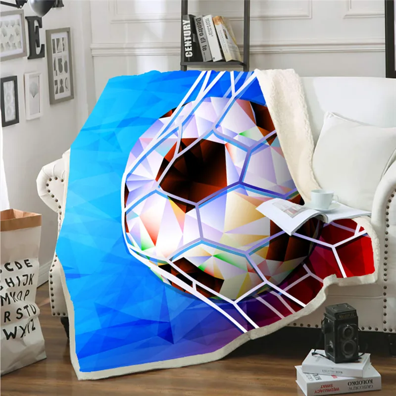 

3D football basketball Blanket Custom Printed Fleece Plush Throw Blanket Bedspread Blanket Microfiber Double thick blanket