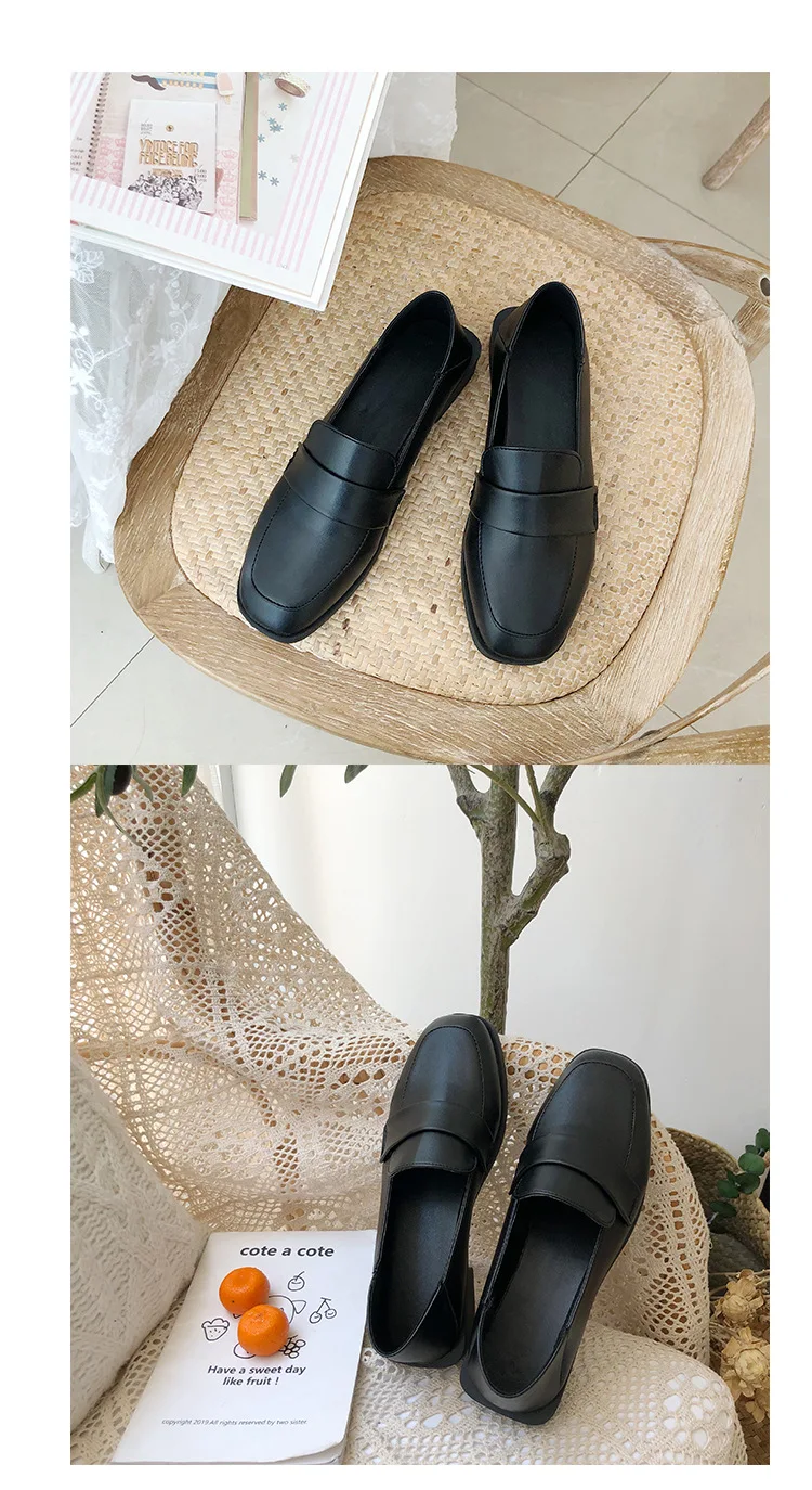 Весенне-осенние женские кожаные туфли на плоской подошве; Zapatos de mujer; модные однотонные тонкие туфли с закрытым носком; оксфорды без шнуровки