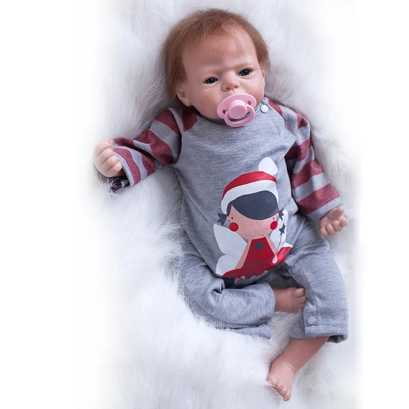 22 дюймов Reborn Baby Doll ручной работы Мягкие силиконовые реалистичные куклы новорожденных реалистичные детские куклы игрушки для детей подарок на день рождения - Цвет: O009