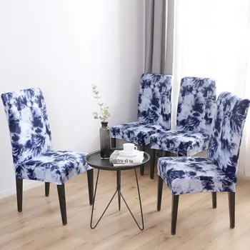 

Flower Printing Removable Chair Covers Stretch Elastic Slipcovers Restaurant For Weddings Banquet Folding Hotel Chair Covering