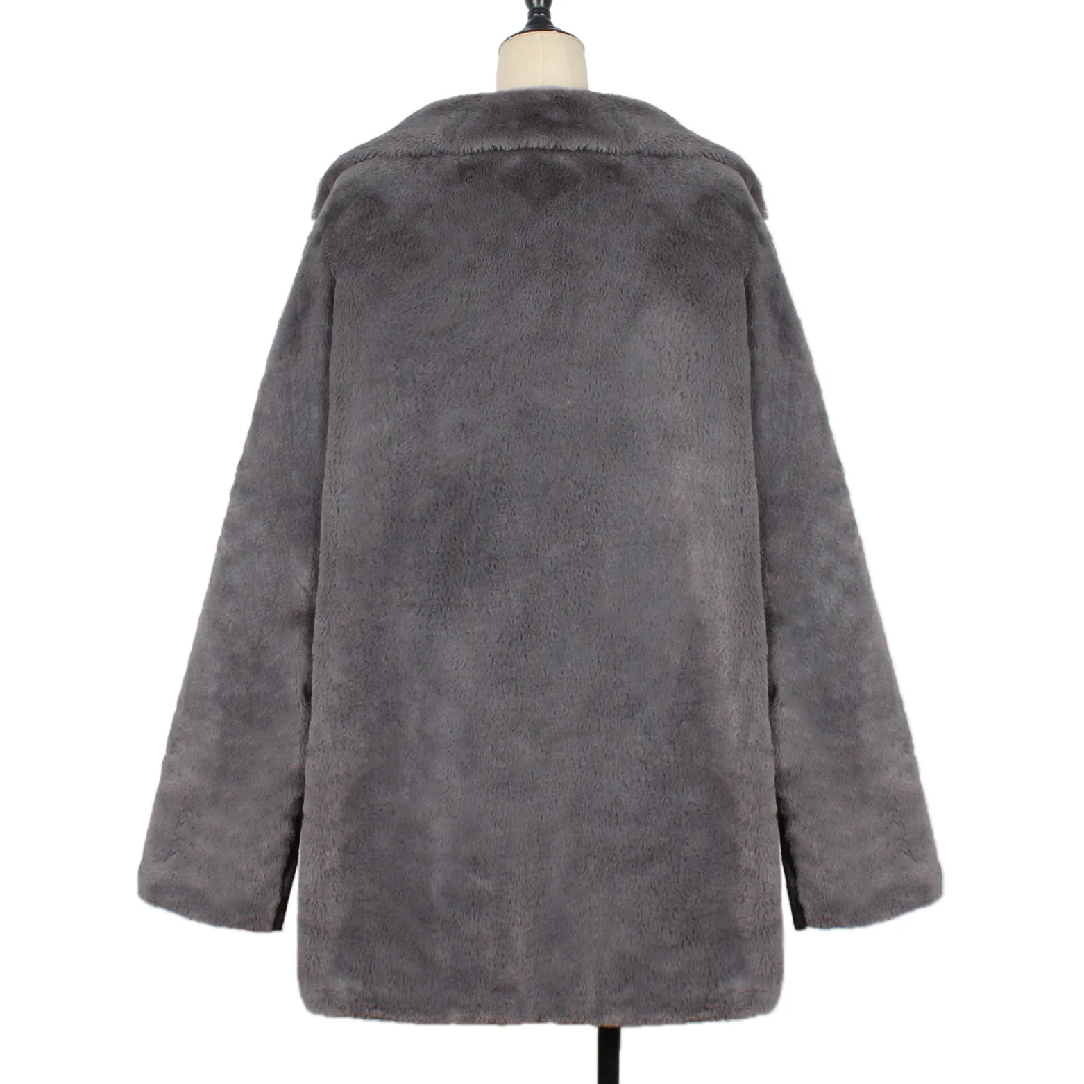 Женское меховое пальто элегантное с отложным воротником длинное пальто из искусственного меха покрытое пуговицами плюшевое Женское пальто