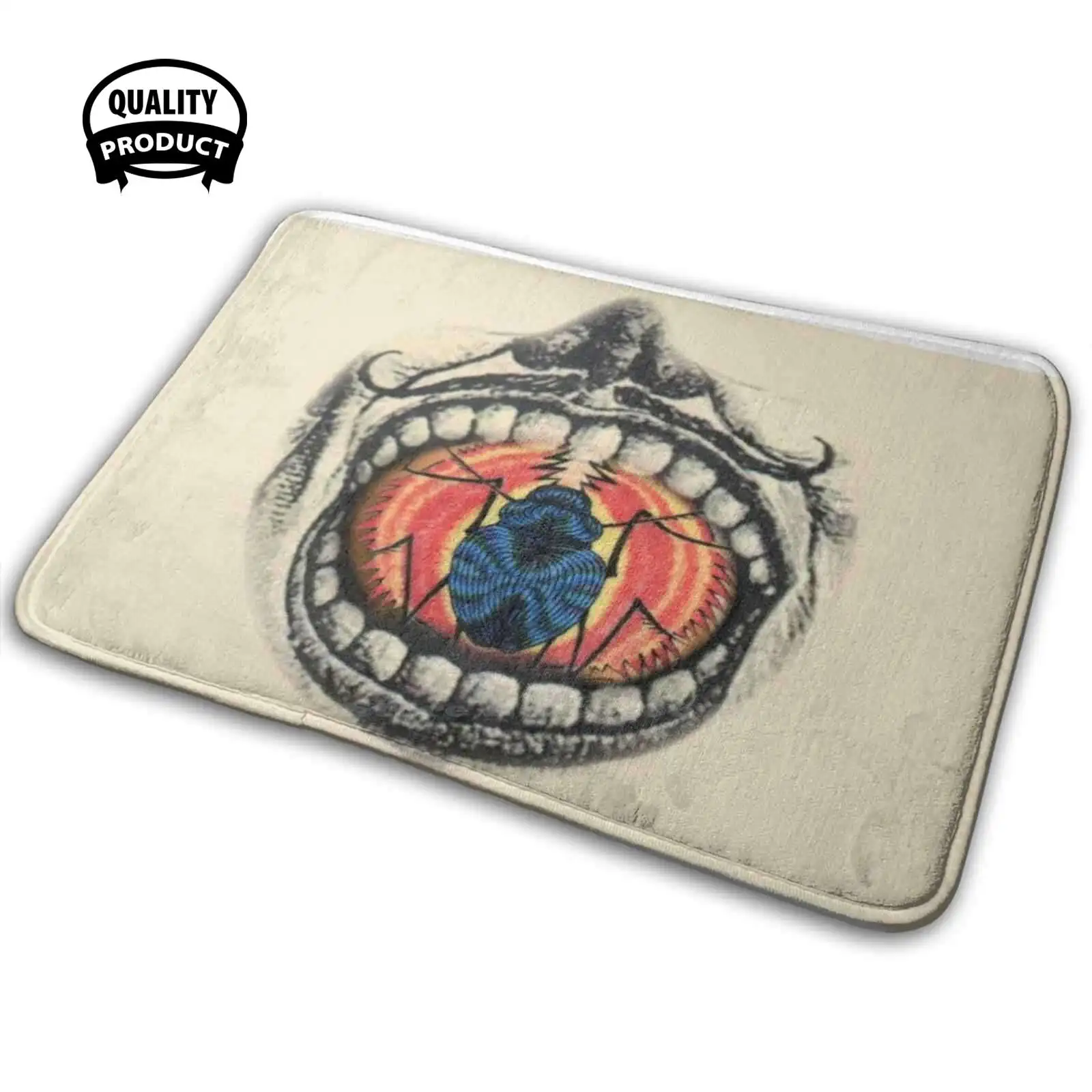 Joe Fierce'S Big Mouth Bug Mouth Comodo Zerbino Tappeto Tappeto Cuscino Bocca Hippie Bocca Grande Divertente