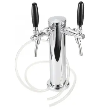 

Stainless Steel Beer Tower Home Brewing Accessories Stainless Steel Adjustable Draft Beer Tower with Double Faucet