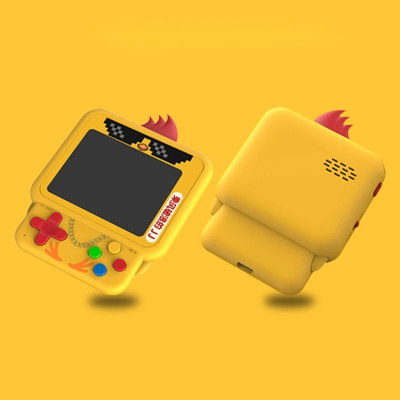 2021 W1 Mini Retro Chick Handheld Game Console Built-In Rpg/Act/Avg.Etc Classic Game, Backpack Pendant Chick Game Console