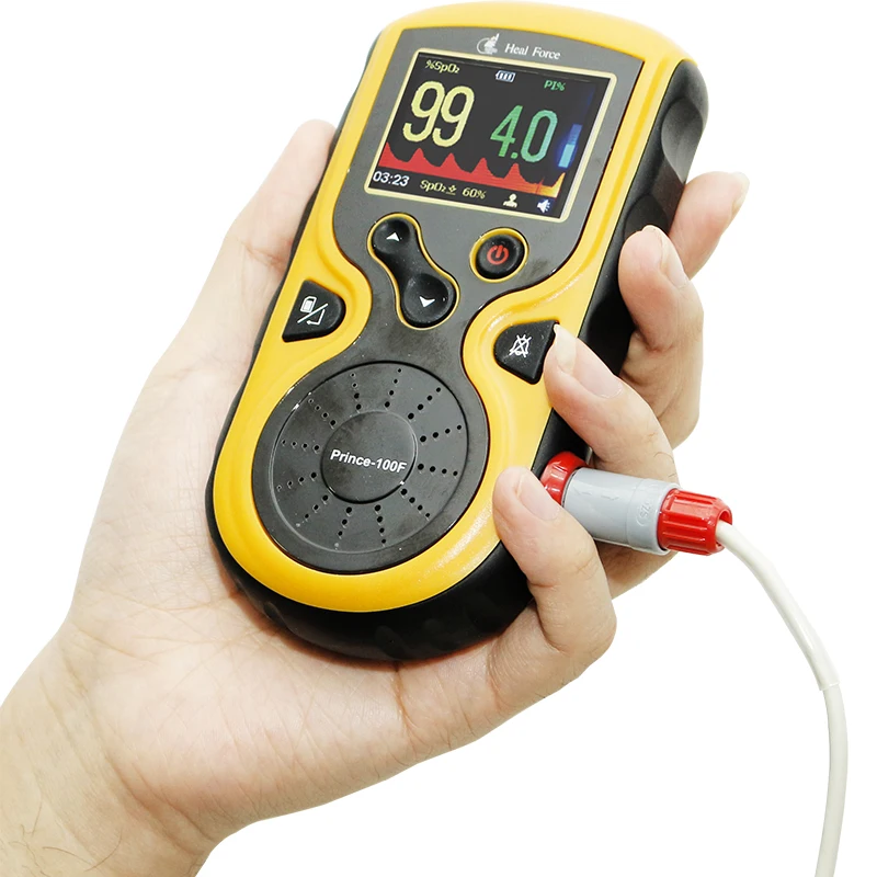 Heal Force Prince-100F перезаряжаемый переносной пульсоксиметр с измерениями в реальном времени внешний датчик пальца