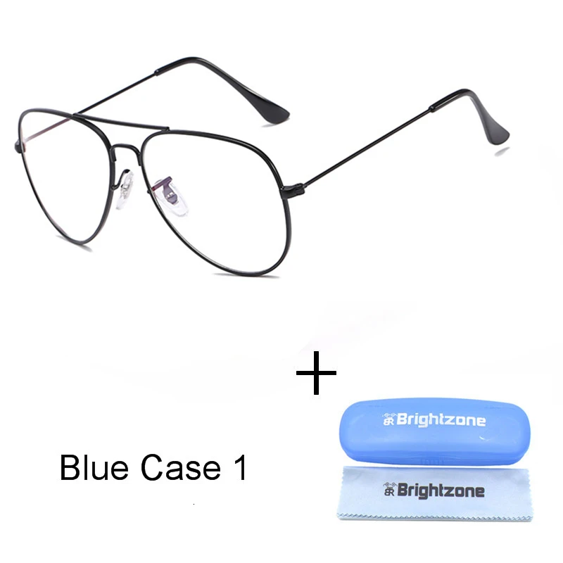 Black Case 1 Brightzone восстановление Винтаж пилот древних способов полный обод рамки обороны синий светильник Блокировка Компьютерная Защита очки - Цвет оправы: Black Case 1