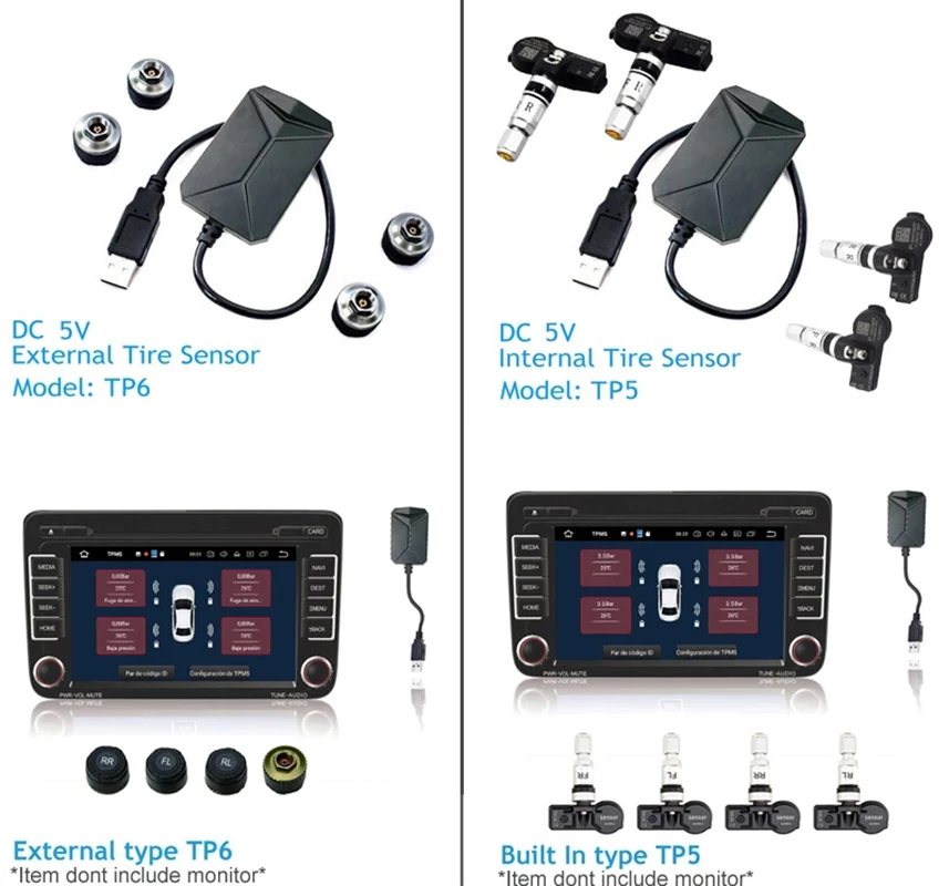 SilverStrong TPMS ڵ Ÿ̾ з 溸  ý,  Ÿ̾ з µ  ÷, 4 