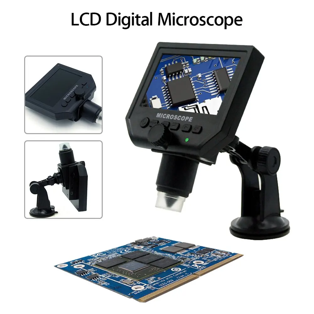 Цифровой электронный микроскоп 4,3 дюймов HD OLED 3.6MP 1-600X Лупа G600 портативный lcd 1080P США/Великобритания/Австралия/ЕС вилка для ремонта