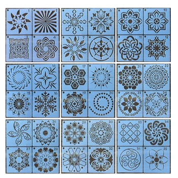 

36pcs Mandala Wall Drawing Stencil for Painting DIY Hosehold Decoration Template Photo Frame Stencils