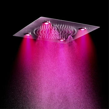 

Shower Heads Rainfall LED Showerhead Spa Massage Head 304 Stainless Steel 32cm Black/Brushed/Chrome Ceiling Shower Set System