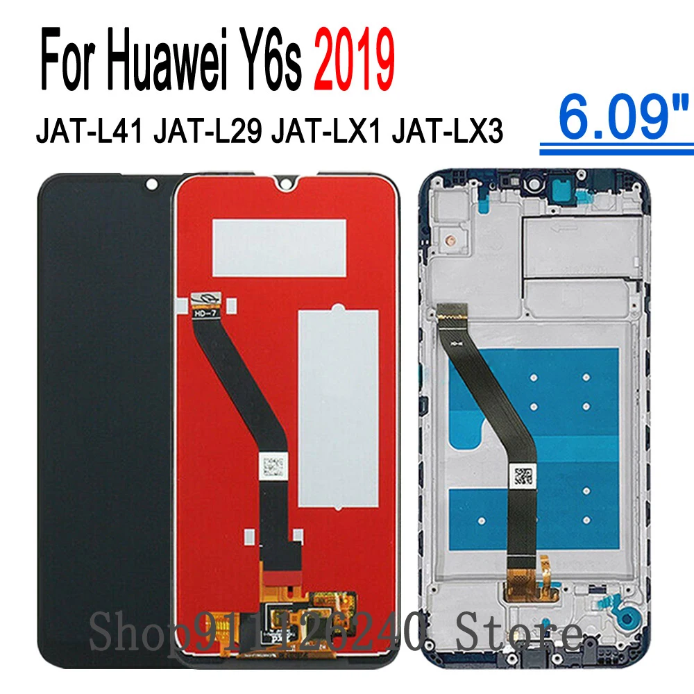 100% Tested LCD For Huawei Y6s (2019) Display with Touch Screen Frame JAT-LX3 JAT-L29 LX1 L41 Replacement | Мобильные телефоны и