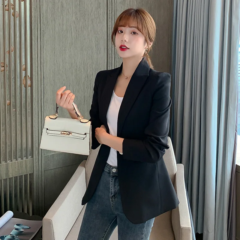 

Spring Autumn Fashion Women's Long Sleeve Student Jacket Loose Casual Black Women Blazers Jackets Work Coat blazer women