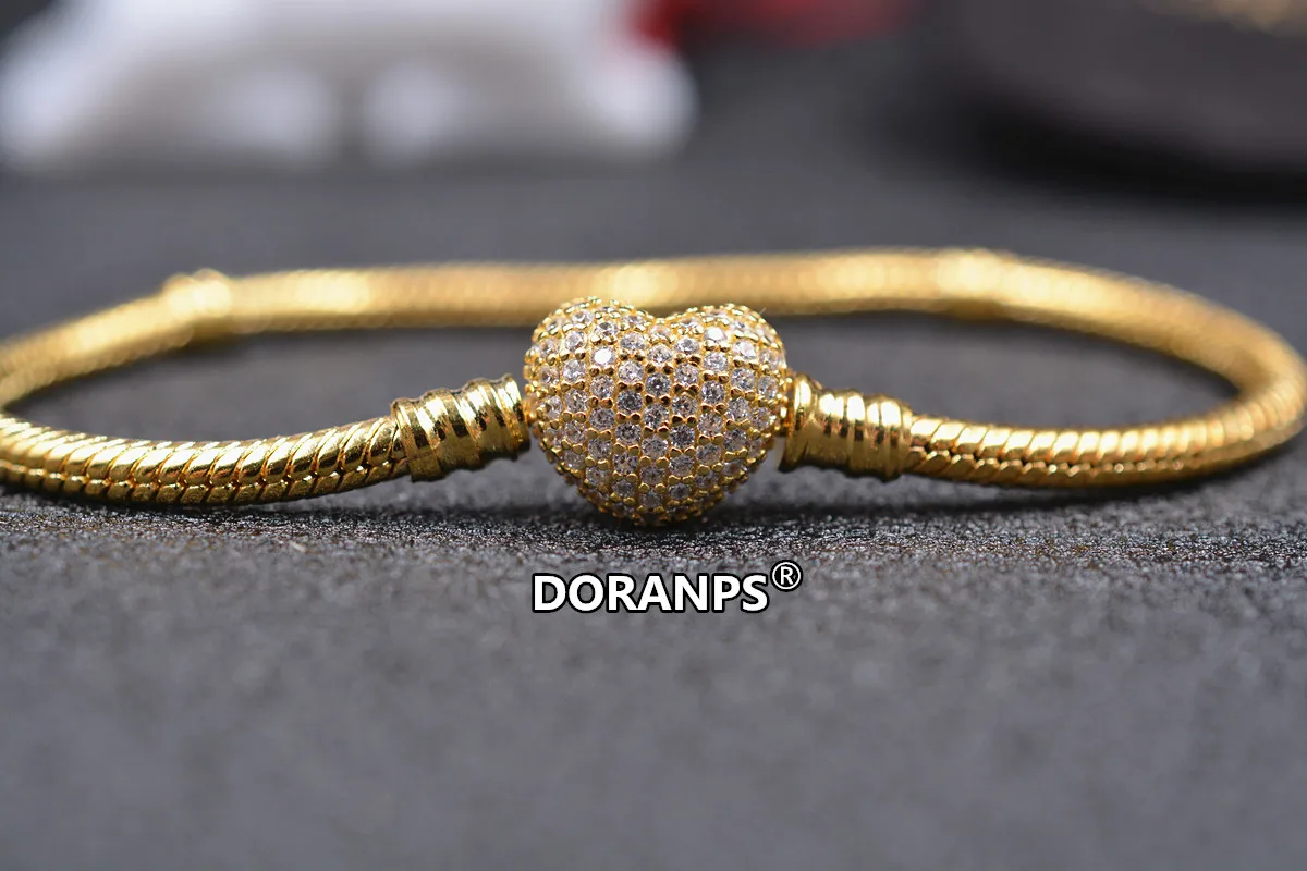 DORANPS Изящные ювелирные изделия 925 ручные цепи браслет Талисман из бусинок женский