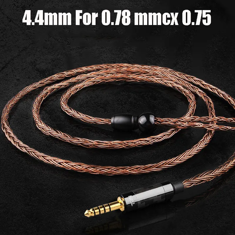 TRN16 Core Verzilverd 4,4 мм Gebalanceerde Kabel Tot 0,75 0,78 2pin/разъем MMCX hifi обновление Kabel Voor TRN V80/KZ/TFZ