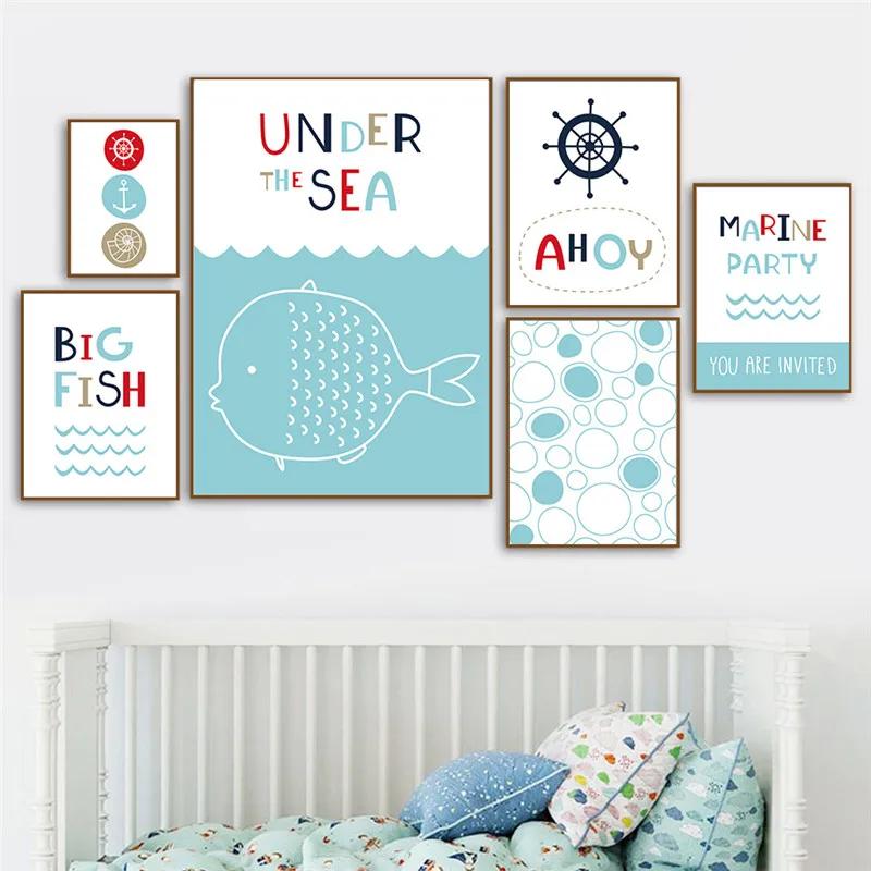 

Sea world Prints Wall Art Canvas Painting Wall Pictures For Living Room Nordic bedroom Decoration