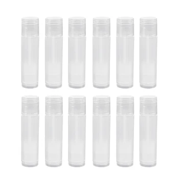 

50pcs Lip Balm Tube Cosmetic DIY Empty Chapstick Container with Caps Lipstick Storage Tube