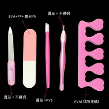 5 шт./компл. случайный дизайн ногтей пилочки для педикюра разделитель пальцев ног кутикулы вилка толкатель палка для удаления мертвой кожи маникюрный триммер