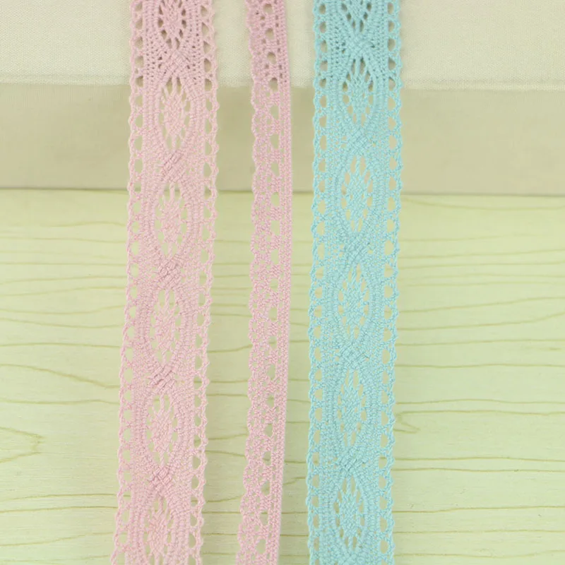 5 yard lot woven cotton lace trim DIY sewing curtain craft decoration baby blue baby pink cotton trim lace lace fabric lace ribbon lace garment accessories lace sewing supplies chiffon lace fabric lace decoration lace accessories lace sewing accessories
