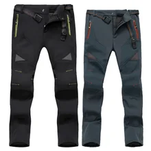 Мужские и женские зимние походные брюки бархатные толстые водонепроницаемые ветрозащитные штаны теплые мягкие брюки JS25