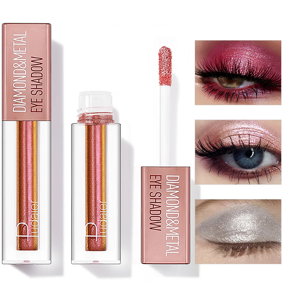 Жидкие тени для век 12 цветов блестящие металлические пигменты Минеральные