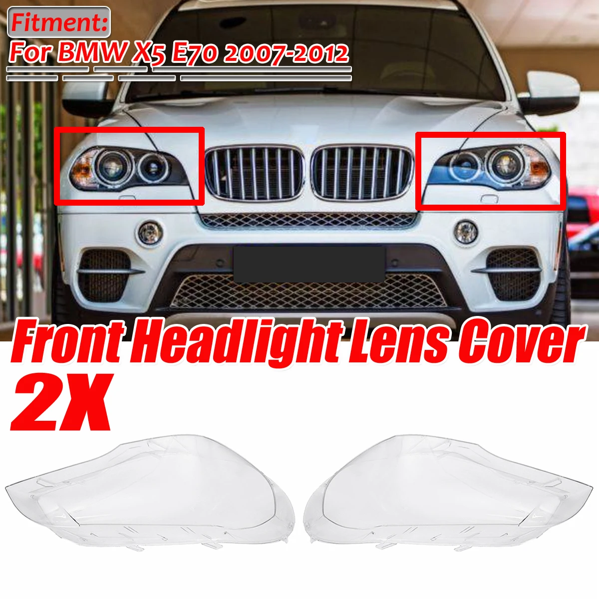 Чехол для фар 2 шт. BMW 2007 2012 X5 E70|Корпус| |