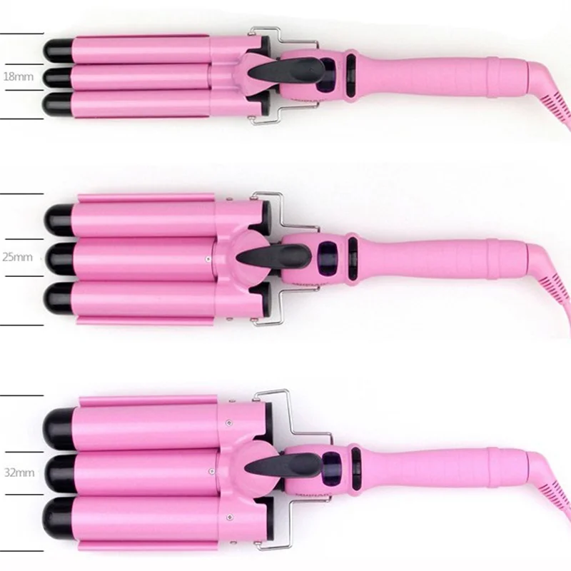 

Three Stick Curlers Egg Roll Head 3 Tube Ceramic Curling Egg curl type thermostat three stick curler water ripple curls tool