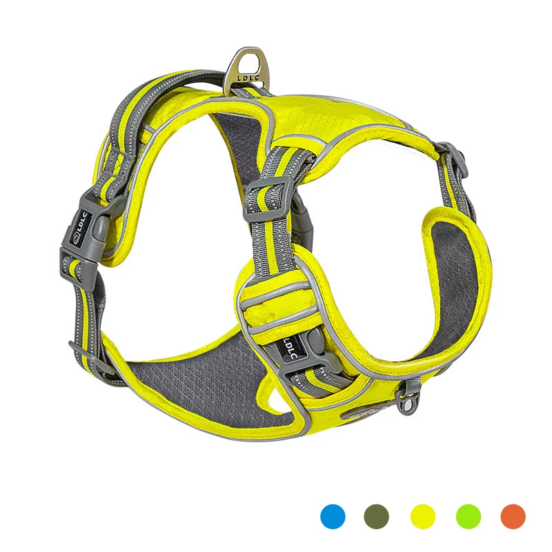 Pet Reflective Nylon Dog Harness No Pull Adjustable Medium Large Naughty Vest Safety Vehicular Lead Walking dog accessories | Дом и сад