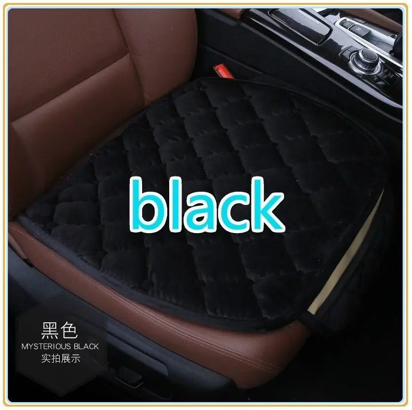 Универсальное 3D Автомобильное Сиденье Дышащий плюшевый коврик для автомобильного стула Подушка четыре сезона Передняя Задняя льняная Подушка протектор сиденья - Цвет: Черный
