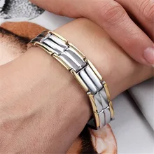 Высококачественные браслеты из нержавеющей стали для мужчин и женщин, магнитный браслет, звено цепи, двойные безопасные манжеты, мужские и женские ювелирные аксессуары