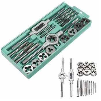 

20Pcs Screw Screwdriver Thread Metric Tap And Die Set Wrench Hand Tool Kit