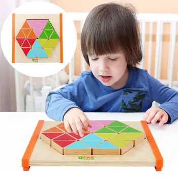 

Children Table Game Wooden Hexagonal Jigsaw Early Education Teaching Aids Puzzle