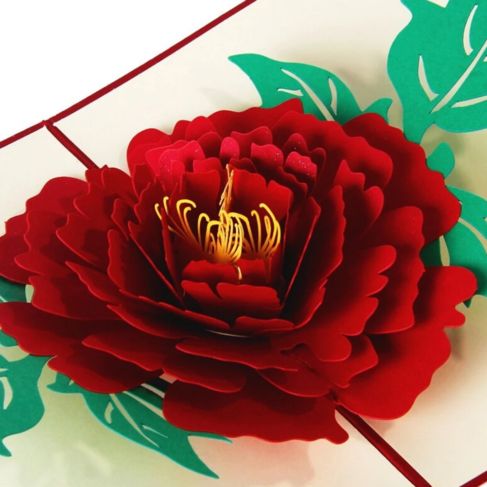 3D Pop Up Postcard Birthday Christmas New Year Folding Kirigami Card Wedding Valentine