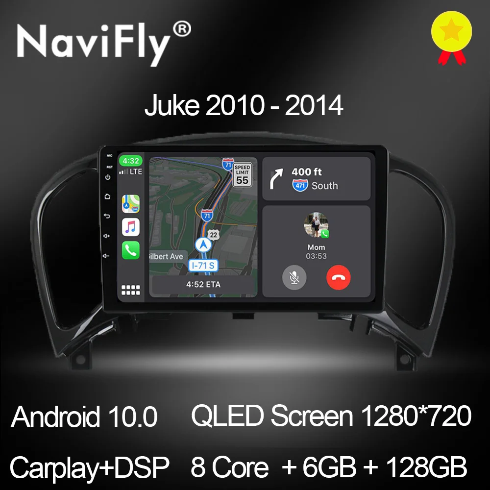 NaviFly Android 10 0 автомобильный Радио плеер для Nissan Juke 2010 - 2014 Мультимедиа GPS навигация
