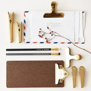 Billig Vintage Messing Bill Clamp Ins Metall Frühling Clips Lebensmittel Kaffee Bag Sealing Clips Office Home Schreibwaren