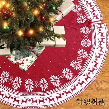 

2020 New Christmas Tree Skirt Knitted Tree Skirt ApronSnow Deer Christmas Decor