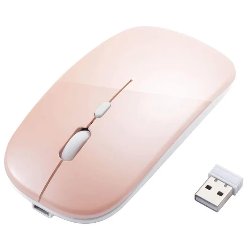 BT 5 1 2 4G Двухрежимная Беспроводная перезаряжаемая мышь тонкие мыши до 1600DPI