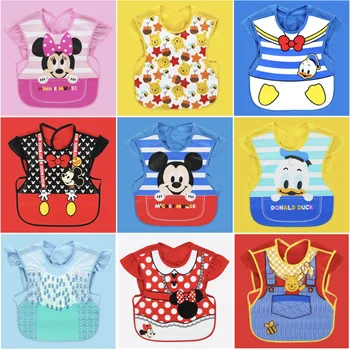 

Baby Bibs EVA Waterproof Children Baby Apron Adjustable Burp Feeding Bibs Baby Mickey Minnie Bear Cartoon Feeding Cloth Bandana
