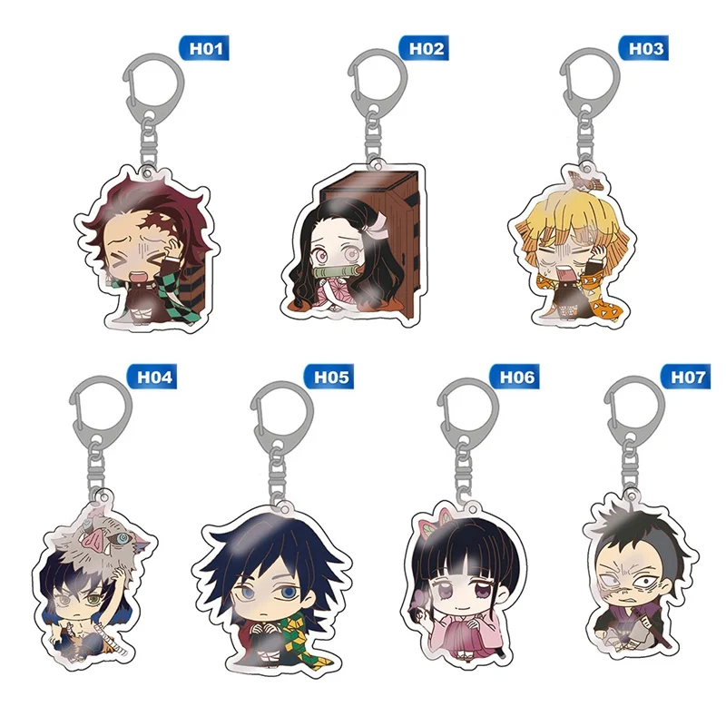 Acrylic Anime Keychain Trendy Manga Demon Slayer Kimetsu no Yaiba Key Chains