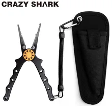 Алюминиевые рыболовные плоскогубцы Crazy Shark, разъемное кольцо, резак для карпа, обжимной свинцовый держатель для рыбы, рыболовные снасти, инструмент для удаления крючков, Товары для рыбалки 18 см