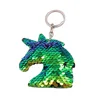 Cute Unicorn Sequin Keychain Mermaid Animal Keychain Sparkling Love Keyring Women Shoulder Bag Mobile Phone Car Pendant Keychain ► Photo 3/6