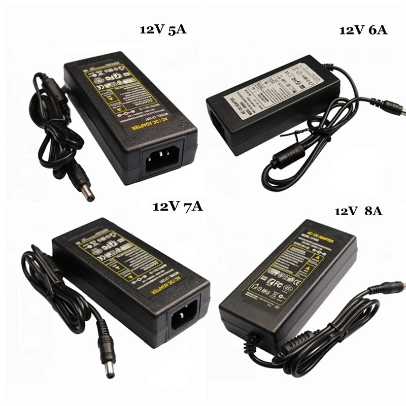 AC110-220V-DC 12 В 1A 2A 3A 5A 6A 8A 10A зарядное устройство для ЕС/США/Великобритании/Австралии переходник трансформатор для светодиодные ленты светильник
