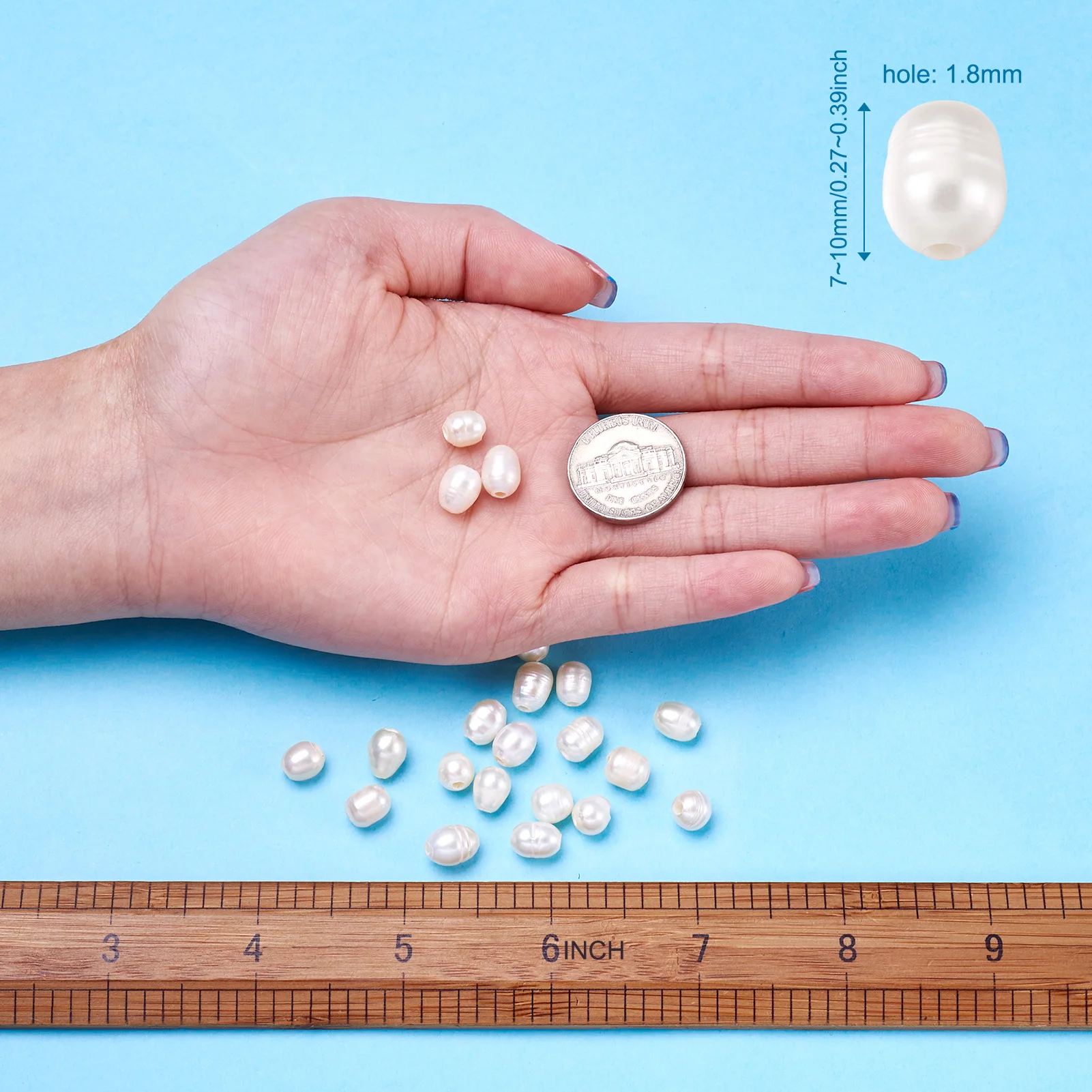 100Pcs Natural Freshwater Pearl Beads Irregular Large Hole Loose Spacer Bead For Bracelet Earring DIY Bridal Jewelry Making