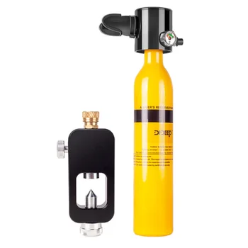 

DIDEEP 3Pcs/Set Diving Equipment Mini Scuba Diving Oxygen Breathing Tank Air Tank Hand Pump Oxygen Cylinder Tank Adapter Bag