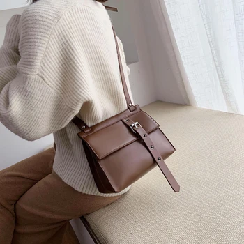 

Small Solid Crossbody Bags For Women 2020 Simple Chain Ladies Handbag Flap Bag Leather Ladies Designer Quality Shoulder Bags Sac