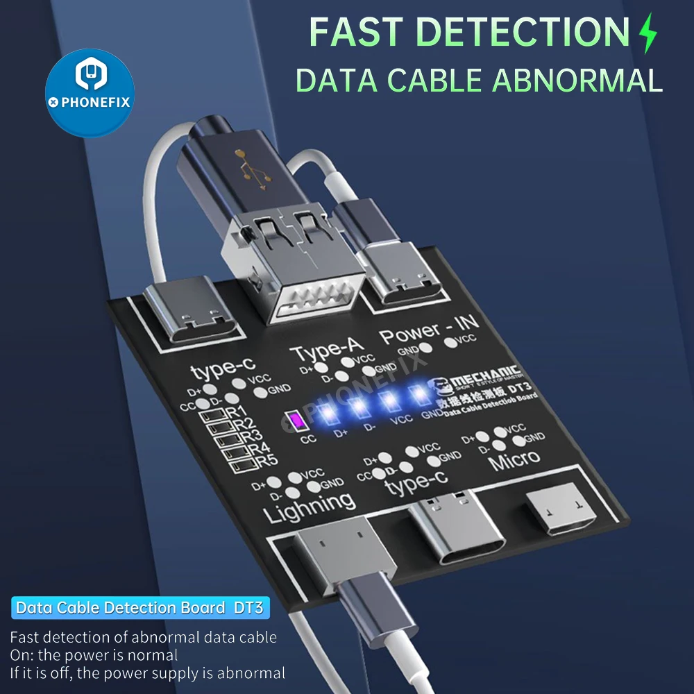 

Mechanic DT3 USB Data Cable On-Off Detection Test Board for Lightning Micro Type-C Data Switching Testing Detection Board