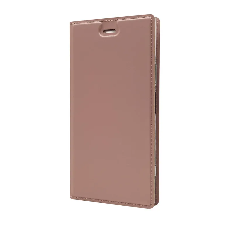 Кожаный флип-бумажник чехол для sony Xperia XZ3 XZ1 XZ2 Z5 Compact X XZ Premium XA XA1 Plus XA2 Ultra L2 L1 Магнитная подставка-Чехол - Цвет: Розово-красный