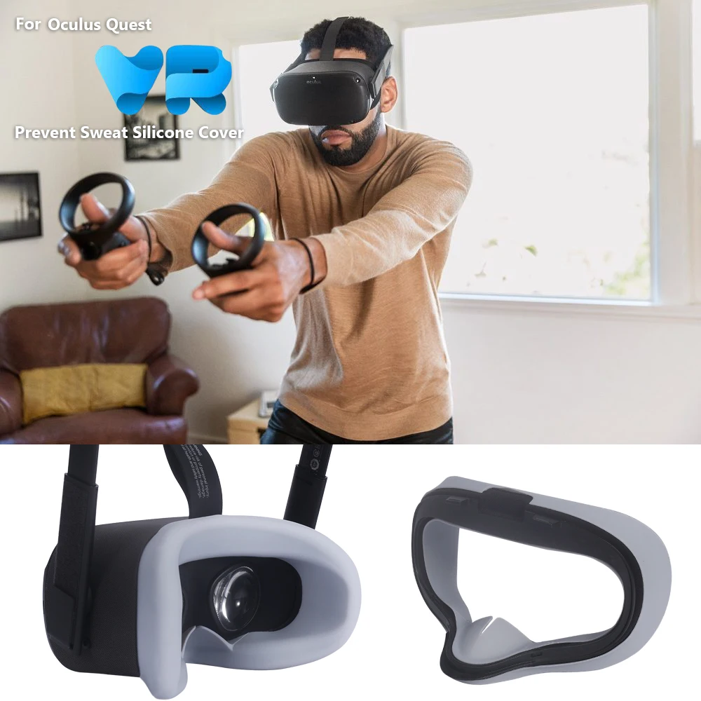 Мягкий силиконовый светильник с защитой от утечки, маска для глаз VR для глаз Oculus Quest, очки для гарнитуры VR, защита от пота, покрытие для лица, Накладка для глаз