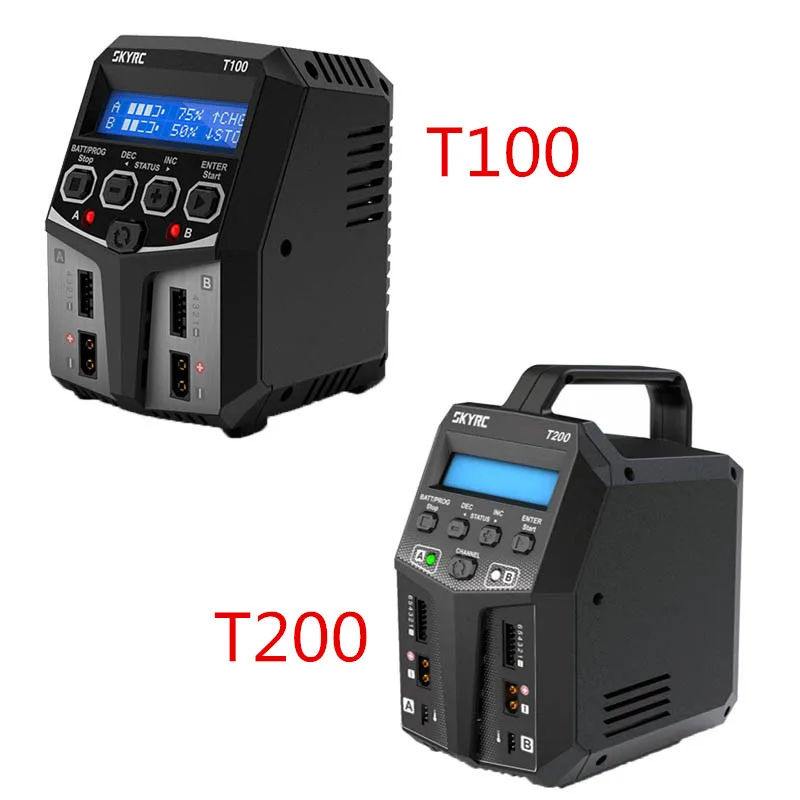 SKYRC T100 T200 DUAL 5A 2X50W балансирующее зарядное устройство для 2 4S LiPo/LiIon/LiHV батарея RC FPV