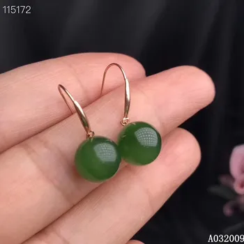 

KJJEAXCMY fine jewelry 18K gold inlaid natural Jasper Beads earrings classic girl new eardrop support test