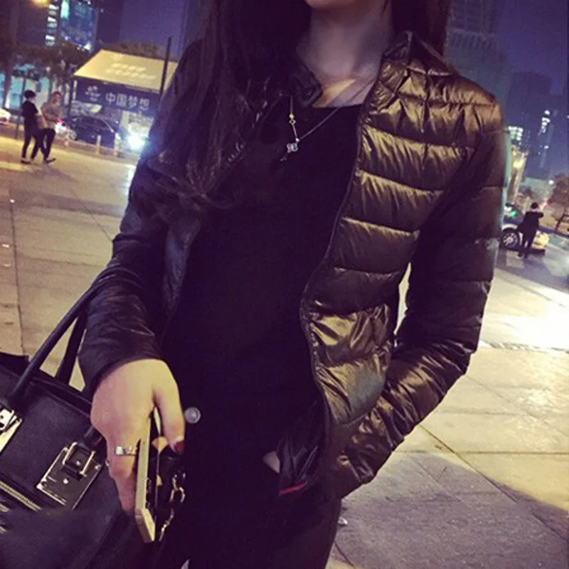 

2019 Women Jacket Winter Plus Size Short Down Outwear Female Black Coat Memory Fabrics Padded Warm Jacket Outwear For Women